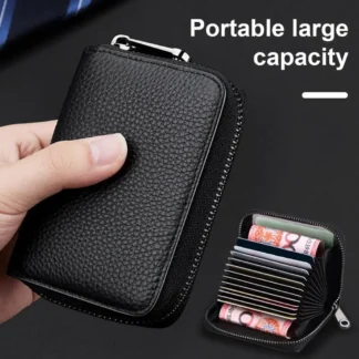 Short Luxury Men Wallets Faux Leather Zipper Coin Pocket Card Holder Portable Card Organizer Male Wallet Clutch Photo Holder