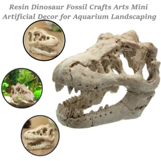 Resin Dinosaur Fossil Simulation Mini Dinosaur Ornaments Decorative Props Crafts Arts Artificial Decor for Fish Tank Aquarium