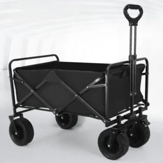 All-Terrain Folding Camping Cart, Portable Picnic Trolley, Outdoor Travel Wagon with Wheels, Waterproof Oxford Fabric Cart