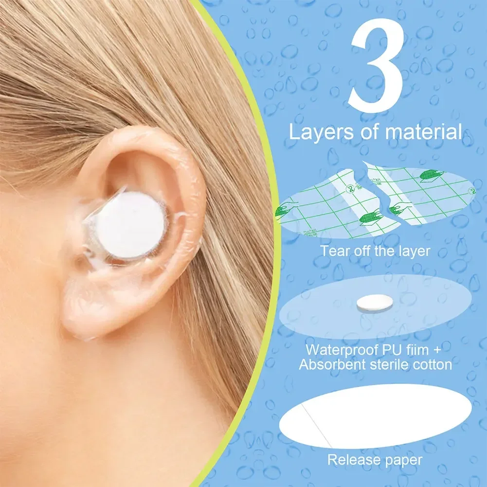 60pcs/box Waterproof Ear Patches Adult Children Shampoo Bathing Hair Washing Ear Protector Cover Waterproof Ear Care Stickers - Image 4