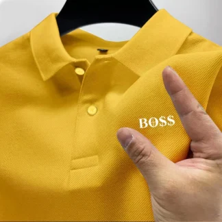 Men's short-sleeved polo shirt 2025, quick-drying, breathable, casual, fashionable, business, sporty, summer, high collar, new s