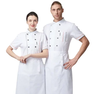 Catering Chef Jackets for Men Women Short Sleeve Cook Shirt Kitchen Chef Uniform Bakery Restaurant Waitress Waiter Uniform Tops