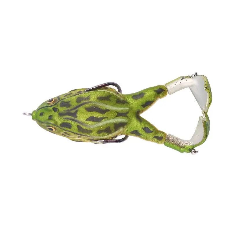 Frog Topwater Fishing Lure BKK Double Hooks Propeller Silicone Soft Bait Articulated Artificial Wobbler Freshwater Bait Swimbait - Image 2