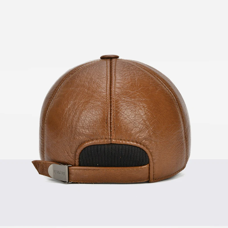 2025 Adjustable Men's Genuine Cowhide Leather Baseball Cap for Fall Winter Outdoor Sports Hat Men Real Cowhide Leather Caps - Image 6