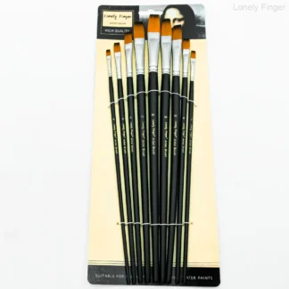 Acrylic Oil Watercolor Paint Brush Set, 9pcs Flat Paintbrushes for Art Painting, Nylon Artist Paint Brushes for Students Adults