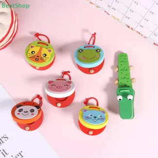 ♥Wooden Clapper Educational Toy For Early Learning, Cartoon Musical Instrument For Children Ages 3-7