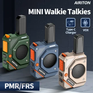 2PCS AIRITON AI-168 Mini Walkie Talkie FRS/PMR Option Band Multi Function VOX Hands-free NOAA Weather Alert ColofulRadio