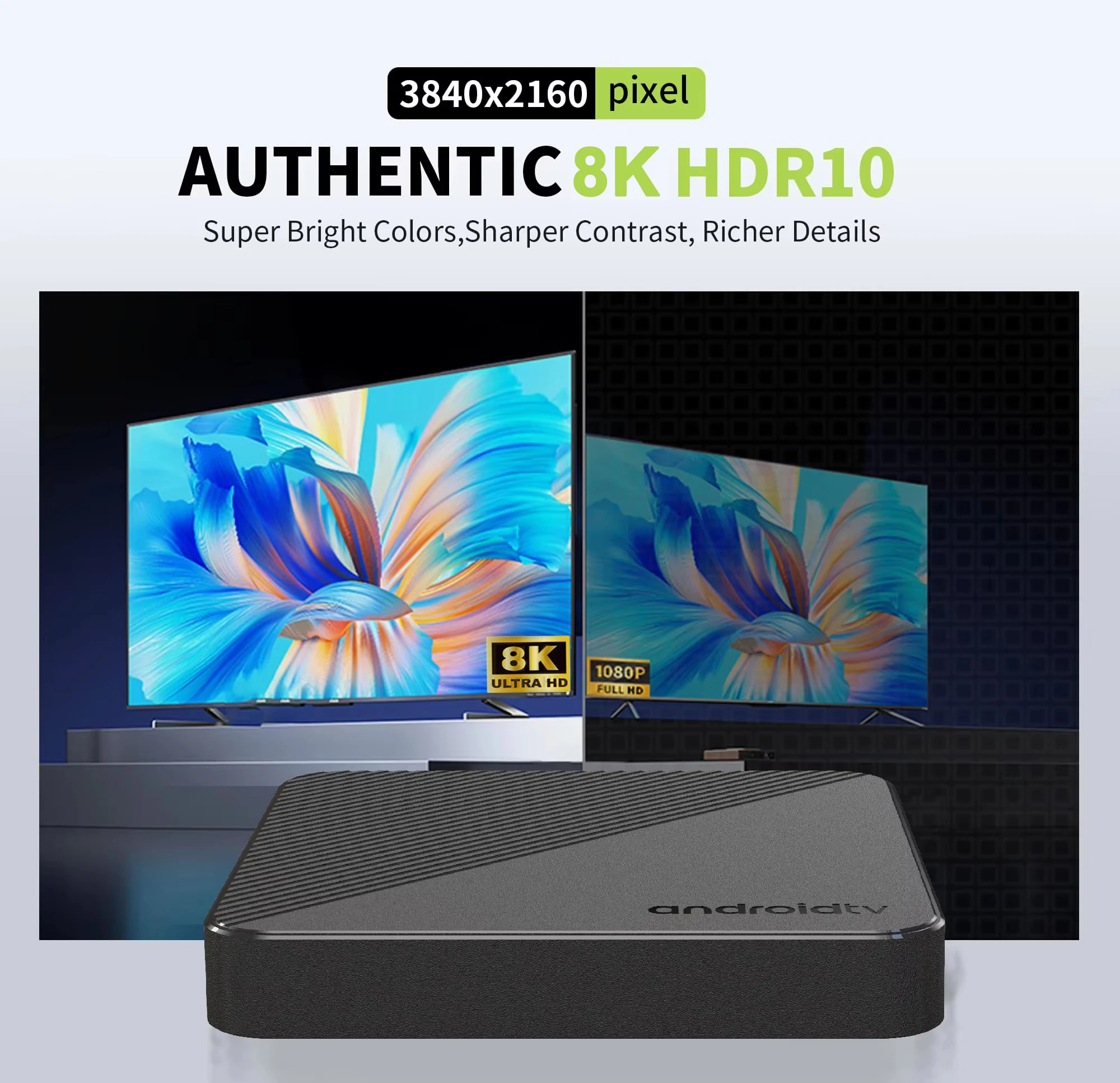Android 14.0 Smart TV Box 8K Video Decoding BT 5.4 Google Assistant HDR 10+ Allwinner H313 2.4G/5G WiFi Media Player Set Top Box - Image 5