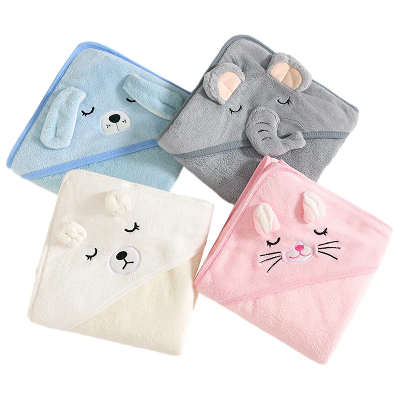 Cartoon Animal Baby Bath Towels Soft Newborn Hooded Towel Blanket Toddler Bathrobe Warm Sleeping Swaddle Wrap for Boys Girls - Image 2