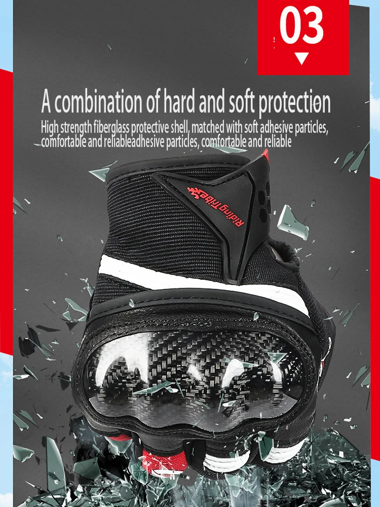 Summer Breathable Anti-Slip Motorcycle Gloves Men Women with Hard Knuckles Protective Gear for MTB Cycling Motorbike Racing - Image 3
