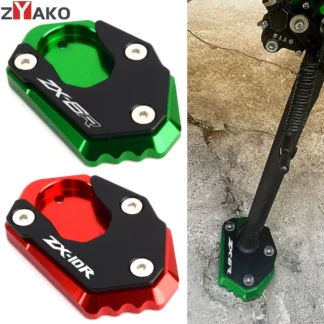 For Kawasaki ZX6R ZX-6R 2025 ZX10R ZX 10R 2007-2025 2024 CNC Motorcycle Foot Side Stand Kickstand Enlarger Pad Tire Valve Caps