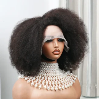 Afro Kinky Curly 250 Density 13x4x2 T Part Lace Wigs Short Bob Wig Human Hair Wigs 14 Inch Short Curly Afro Wigs for Woman