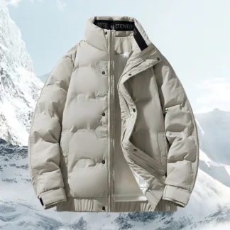 Autumn Winter Outdoor Waterproof Down Jacket Men Thick Velvet Simple Warmth Comfort High-quality White Duck Down Jackets for Men
