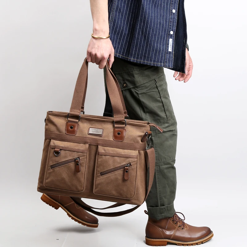High Quality Vintage Retro Canvas Crossbody Shoulder Bag for Men Large Space Office Work Laptop Briefcase Handbag Messenger Bag - Image 2