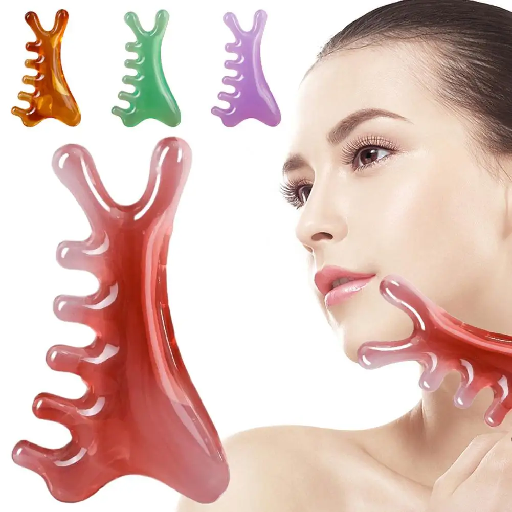 Head Massage Scalp Four-in-one Massage Comb Meridian Scalp Resin Scalp Massage Comb Head Unblocking Face Nose Massager Guasha - Image 6