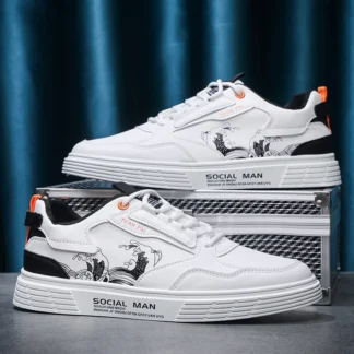 Men's thick-sole breathable casual shoes four season non-slip outdoor walking shoes light flat shoes students sports board shoes