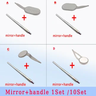 Anti-Fog Rhodium High-Quality Dental Mouth Mirrors Reusable Long Shape Oral Reflectors Dental Tools for Dentists Supplies