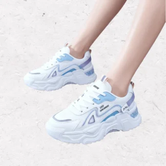 New women's sports shoes white green casual shoes popular thick soled wear-resistant sports women's shoes