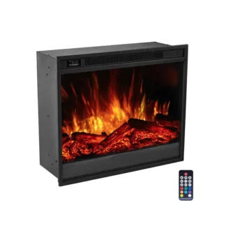 Electric FireplaceTV Stand RGB Electric Fireplace Heater 750w/1500w Wall Recessed Electric 24 Inch Square Fireplace UKCA/ETL/CE/