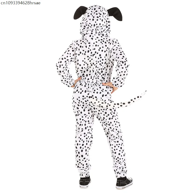 2025 New Arrival Unisex Boy Spotted Dog One Piece Jumpsuit Halloween Dress Up Girl Delightful Dalmatian Costume for Kids - Image 2
