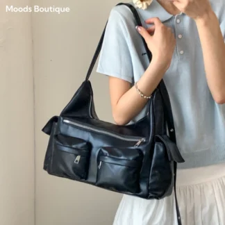 MOODS Two Sizes Underarm Shoulder Bags For Women Multi Pockets Motorcycle Armpit Bag 2025 Latest Fashion Luxury Handbags Female