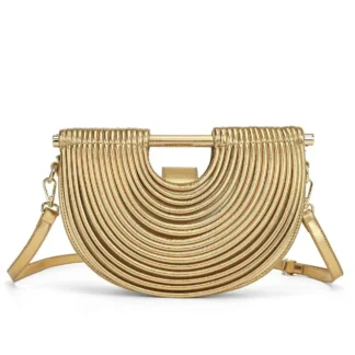 Handbags for Women 2025 New Gold Luxury Designer Brand Handwoven Noodle Bags Rope Knotted Pulled Half Moon Silver Evening Clutch