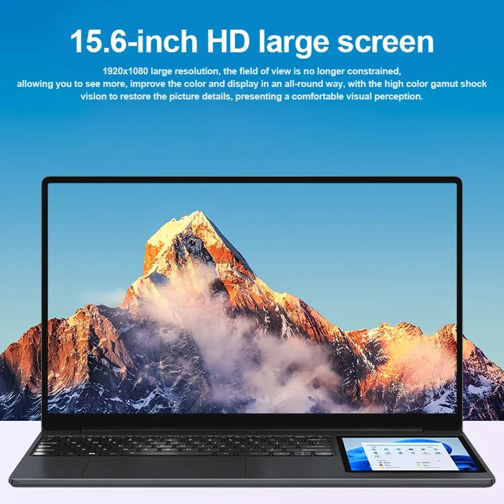 CRELANDER Intel laptop 15.6" +7" Touch Screen 32GB RAM 1TB SSD Backlit keyboard Windows 11 Notebook Computer Dual Screen Laptop - Image 2