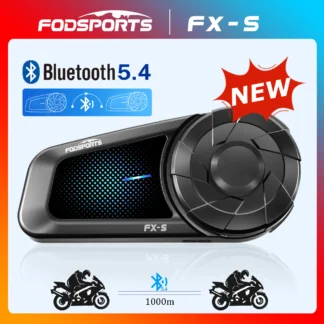 Fodsports FX-S Bluetooth Helmet Headsets Motorcycle Intercom BT 5.4 Wireless Comunicator Moto Interphone 1000m Waterproof