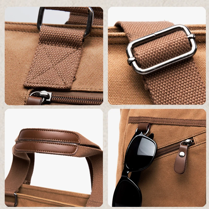High Quality Vintage Retro Canvas Crossbody Shoulder Bag for Men Large Space Office Work Laptop Briefcase Handbag Messenger Bag - Image 5
