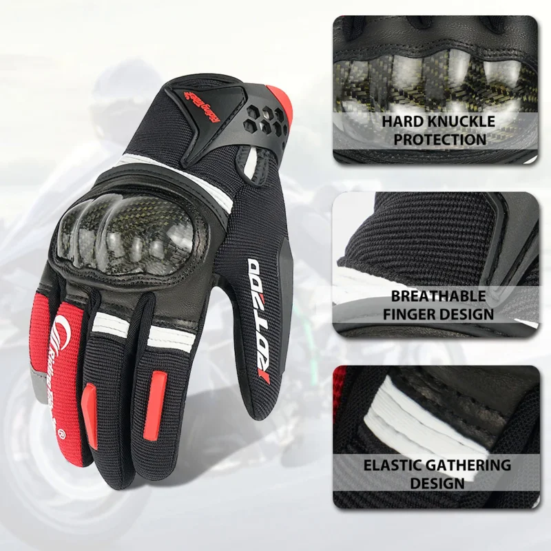 Summer Breathable Anti-Slip Motorcycle Gloves Men Women with Hard Knuckles Protective Gear for MTB Cycling Motorbike Racing - Image 5