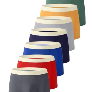 Men's 7-Pack Cotton Blend Boxer Briefs - Multi - Color Ribbed Underwear Set