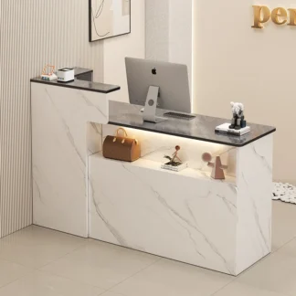 Luxury Cashier Bar Counter Modern Simple Office Small Reception Desk Beauty Salon Escritorio De Recepcion Commercial Furniture