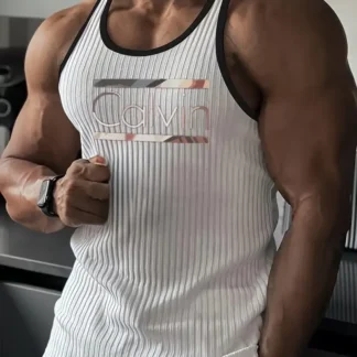 Men's Sleeveless Muscle Training Vest with Racing-Back Design, Suitable for Gym Training and Fitness Workouts - Casual Street St