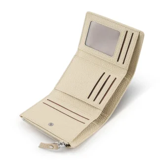 Genuine Leather Japanese Wallet Women's Tri-fold Credit Card Bag Rfid Folding Card Holder Cowhide Zipper Coin Bag Women