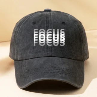 Cap Washed Cotton Adjustable FOCUS Print Unisex Classic Style Baseball Cap, Sports Duckbill Hat for Men and Women
