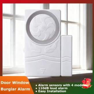 Door Window Alarm 110dB Magnetic Sensor Door Chime for Store Home Wireless Burglar Alarm Easy to Install