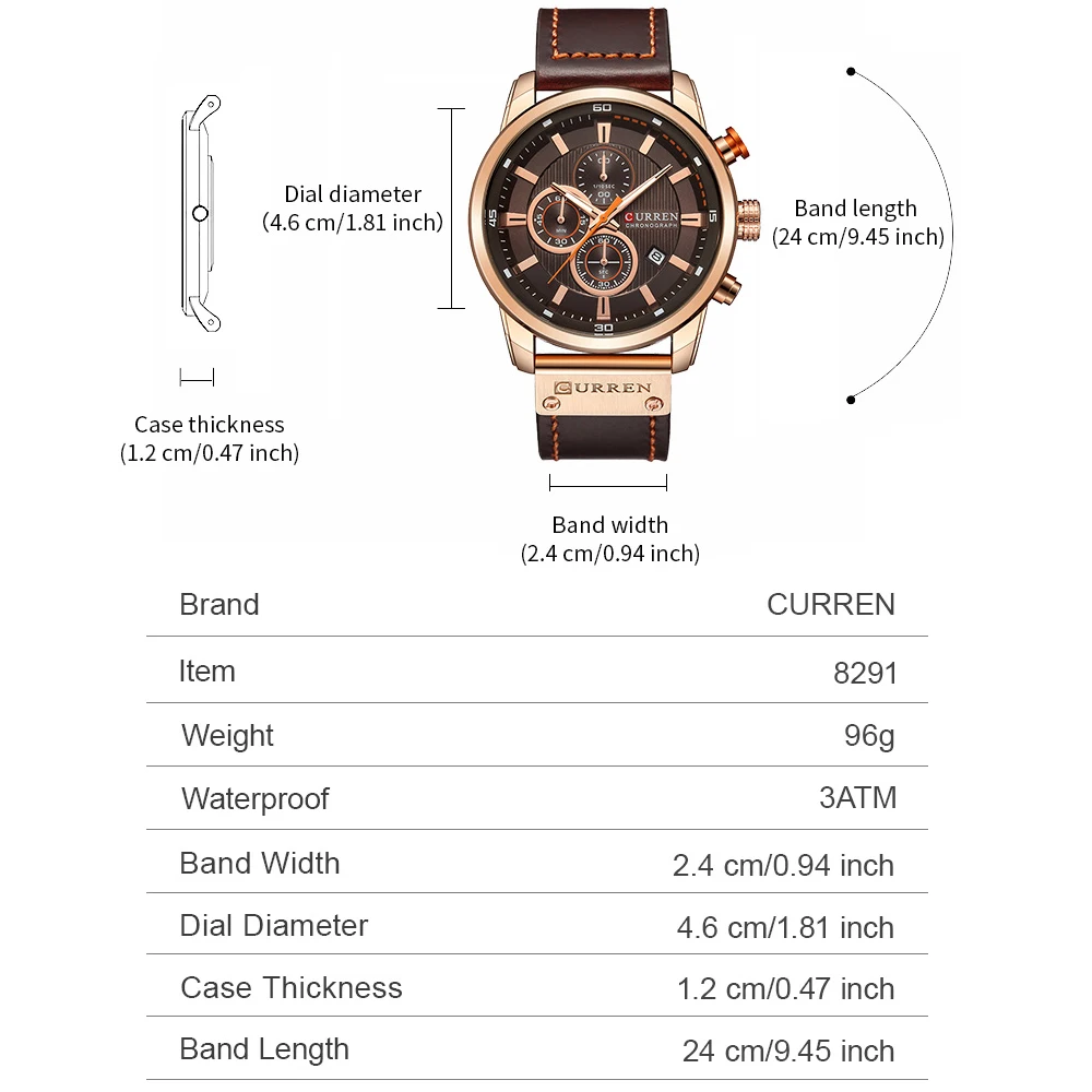 CURREN Fashion Date Quartz Men Watches Top Brand Luxury Male Clock Chronograph Sport Mens Wrist Watch Hodinky Relogio Masculino - Image 3