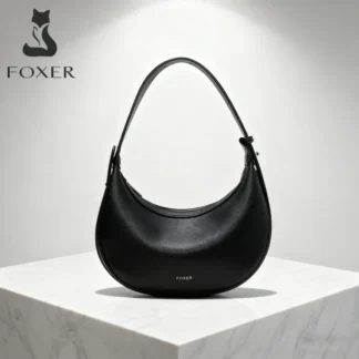 FOXER Women Fashion Small Shoulder Bag Lady 2025 Winter Crossbody Handbag Crescent Underarm Bag Perfect Gift for Wife