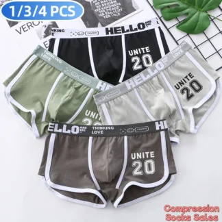 1/3/4 PCS Men's Underwear Boxer Shorts Sexy Panties Cotton Boxers Sports Comfort Man Underpants Shorts Homme U Convex Lingerie