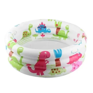 A07I Moveable Round Inflatable Pool For Young Children Featuring Cartoon Dinosaurs, Perfect For Outdoor Activity
