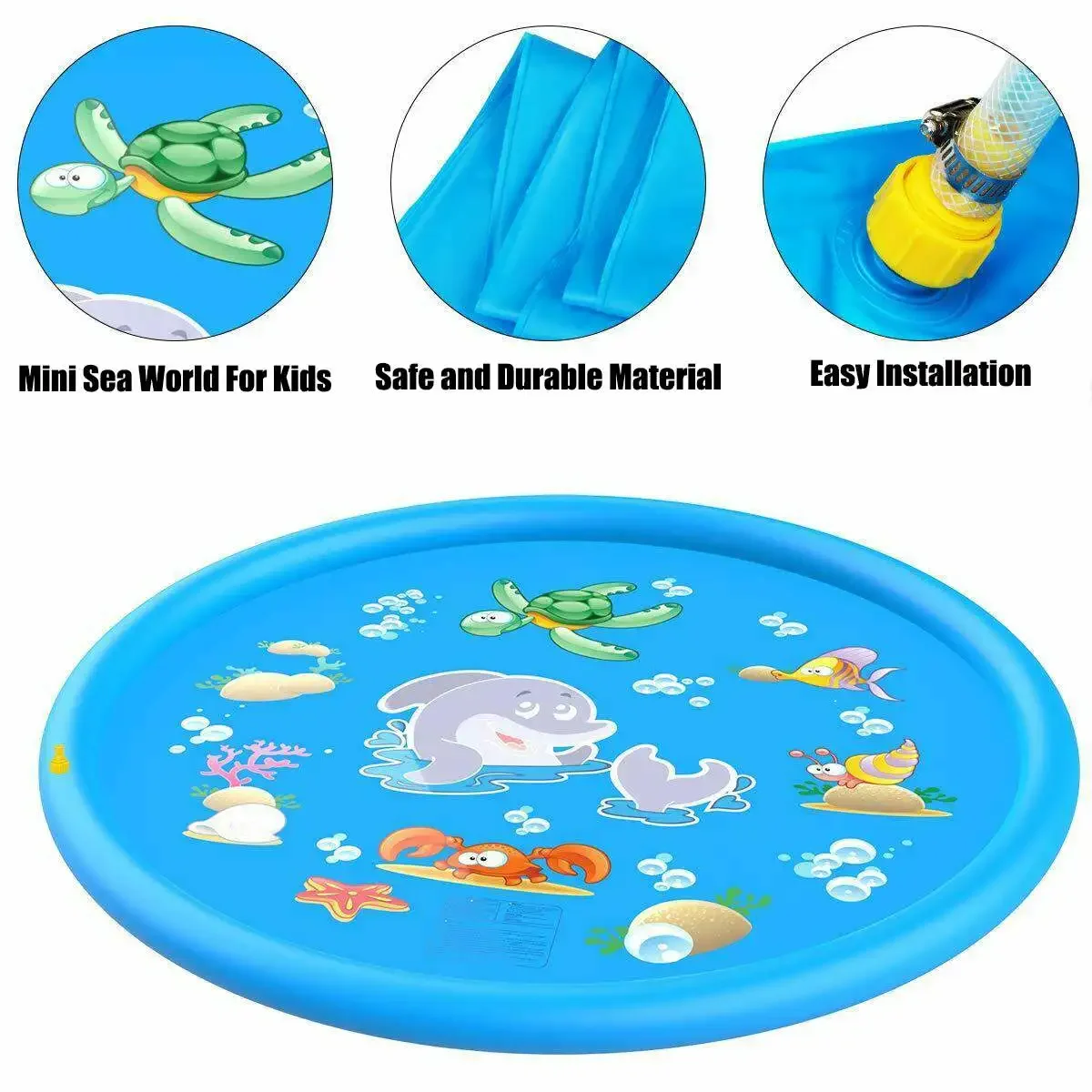 100/170cm Kids Outdoor Funny Toys Children Inflatable Round Water Splash Play Pools Playing Sprinkler Mat Yard Water Spray Pad - Image 4