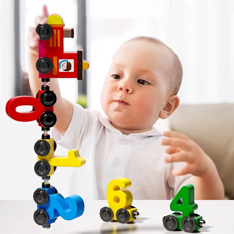Train Set For Toddler Magnetic Digital Train Puzzle Wooden Train Set For Toddler Number Trains Learning Activities Educational - Image 2