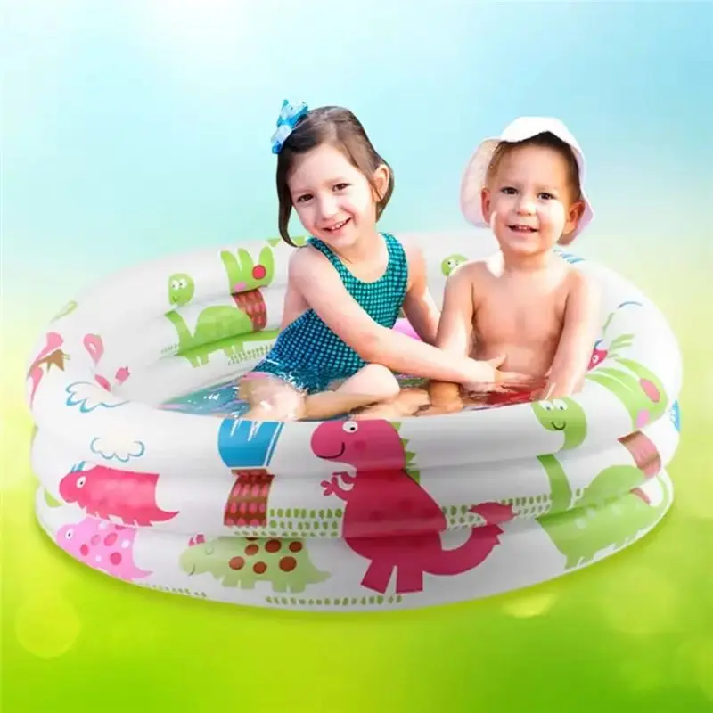 A07I Moveable Round Inflatable Pool For Young Children Featuring Cartoon Dinosaurs, Perfect For Outdoor Activity - Image 5