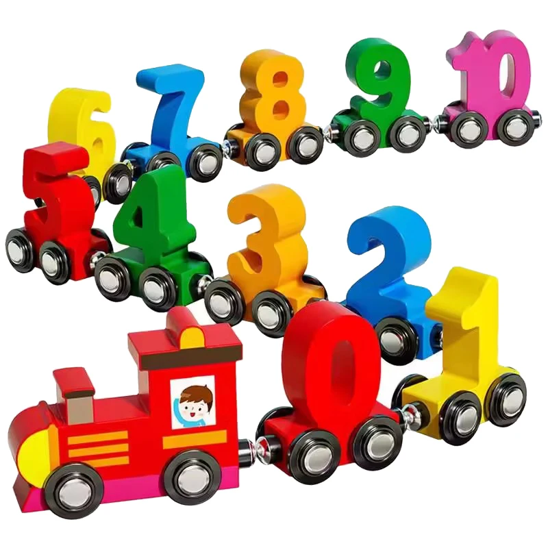 Train Set For Toddler Magnetic Digital Train Puzzle Wooden Train Set For Toddler Number Trains Learning Activities Educational