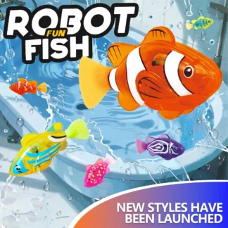 New style Children Electronic Fish Summer Bath Toys Pet Toys Swimming Robot Fish with LED Light Kids Water Swim Pool Bathtub Toy