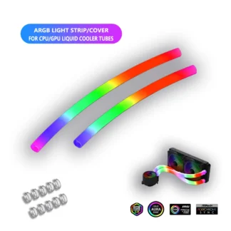 Flexible 5V ARGB LED Neon Tube Light Strip Cover Sleeve For Gaming PC AIO 120 240 360 CPU Water Liquid Cooler Modding