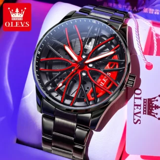 OLEVS 9937 Men's Luxury Watch Waterproof Rotary Sport Car Rim Man Watch High Quality Fashion Best Selling Quartz Men's Watches