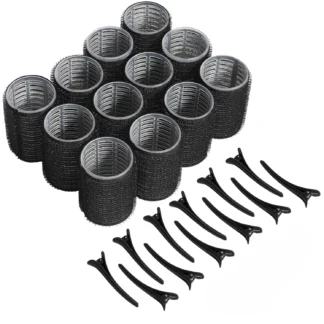 Hair Rollers Set Self Grip Hook Hair Curlers 12pcs Heatless Roller 6/12 Clips Salon Dressing Curlers Sticky Hair Styling Tools