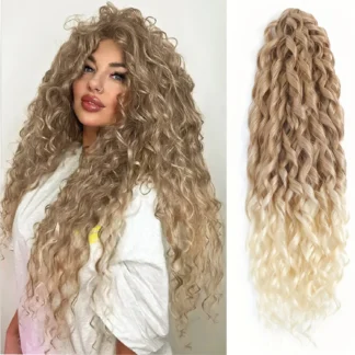 22inch Jessica Long curly high temperature synthetic hair Deep Wave crochet hair 100g/pcs Hawaiian Water Wave daily Wear