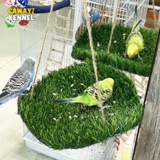1 pc Round/square Artificial Turf Hammock Bed Bird Swing Toy Bite Hanging Toy for Small Animals Squirrel Hamster Cage Climb Toys